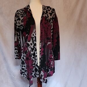 Chic Black and Purple Women's Cardigan
